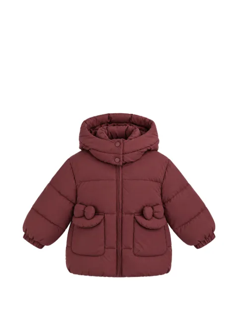 Mimi Tutu bow-detail ruffle-trimmed puffer jacket