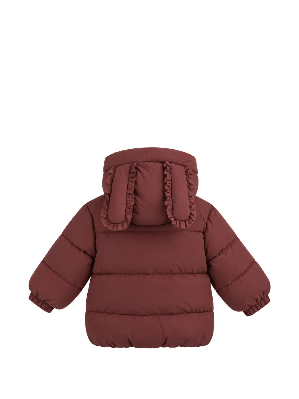 Mimi Tutu bow-detail ruffle-trimmed puffer jacket Rood