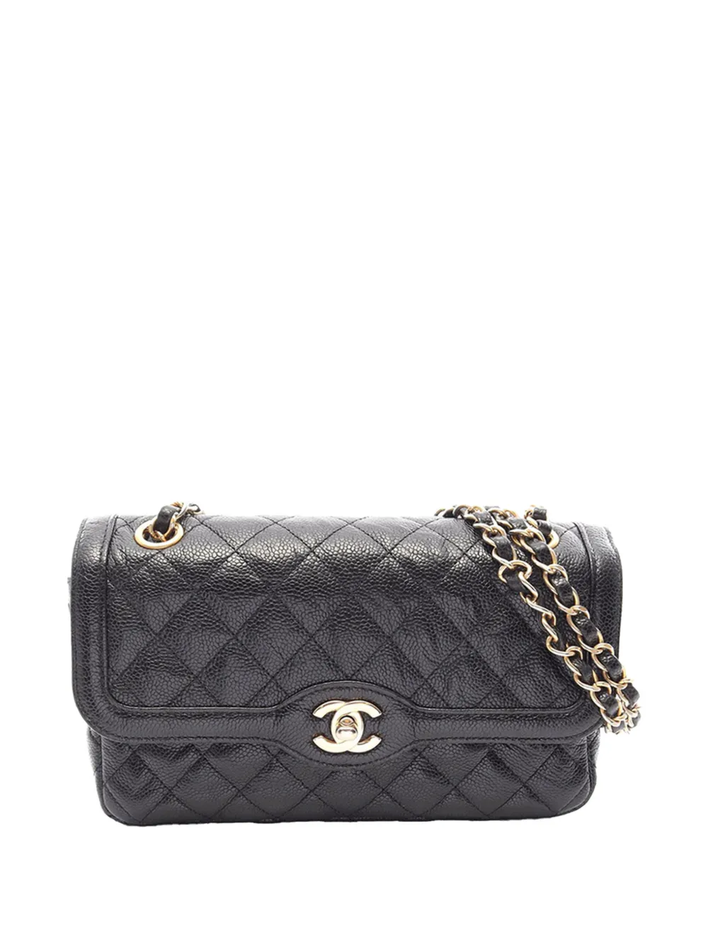 CHANEL Pre-Owned 2015-2016 Limited Edition Paris Quilted Caviar Single Flap shoulder bag - Black