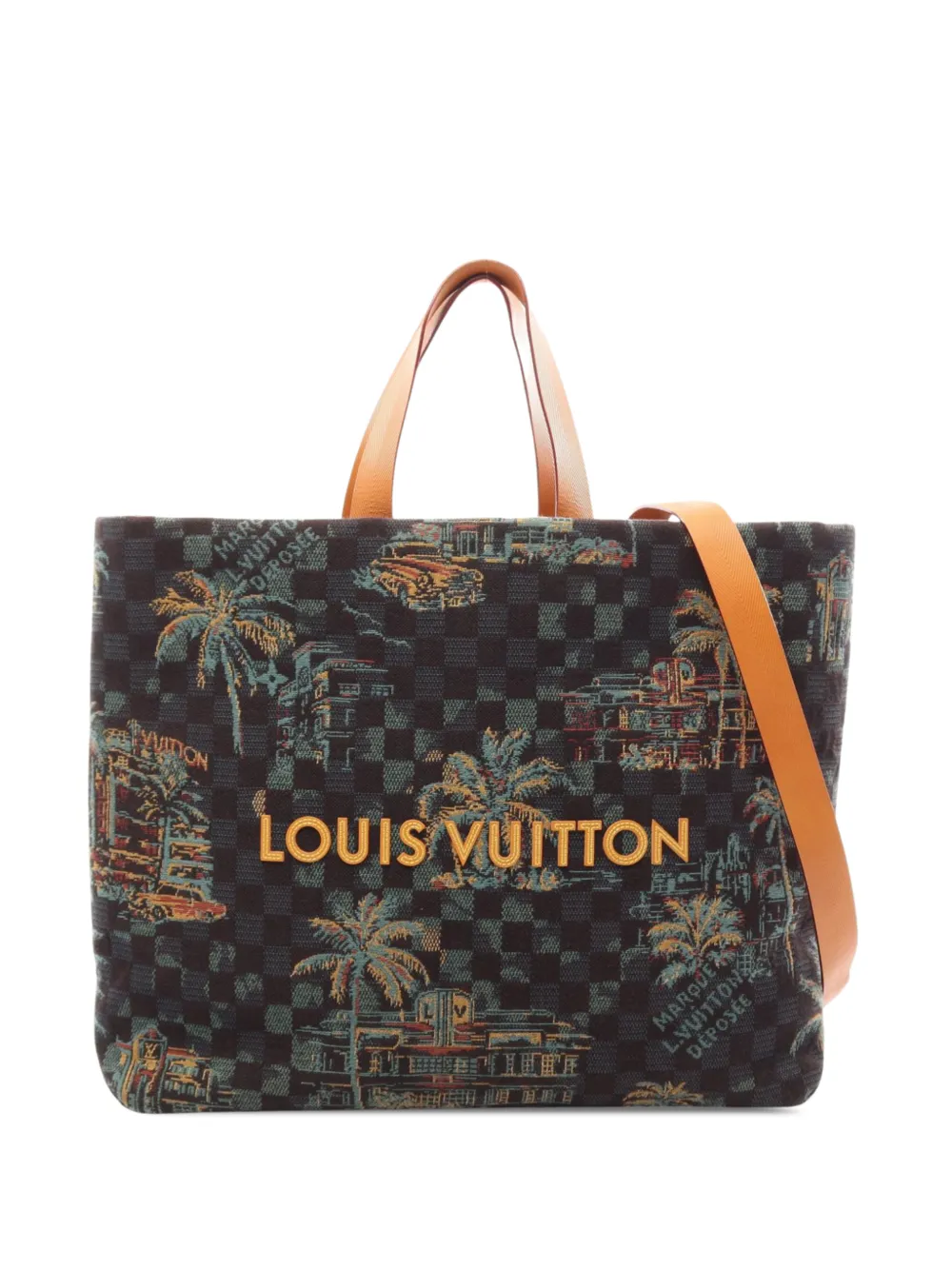 Louis Vuitton Pre-Owned 2021-2026 Damier Palm Trees Shopper Tote MM satchel - Blu