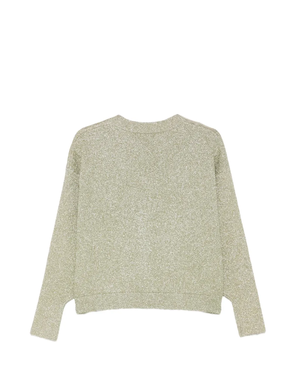 Alysi lurex-knit zip-up jacket Groen