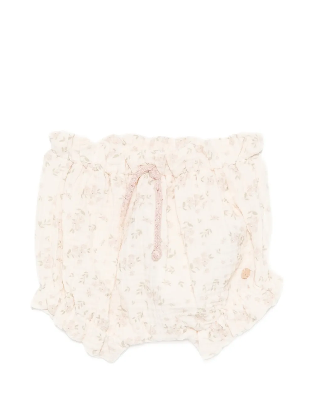 Paz Rodriguez floral-print ruffled shorts Beige