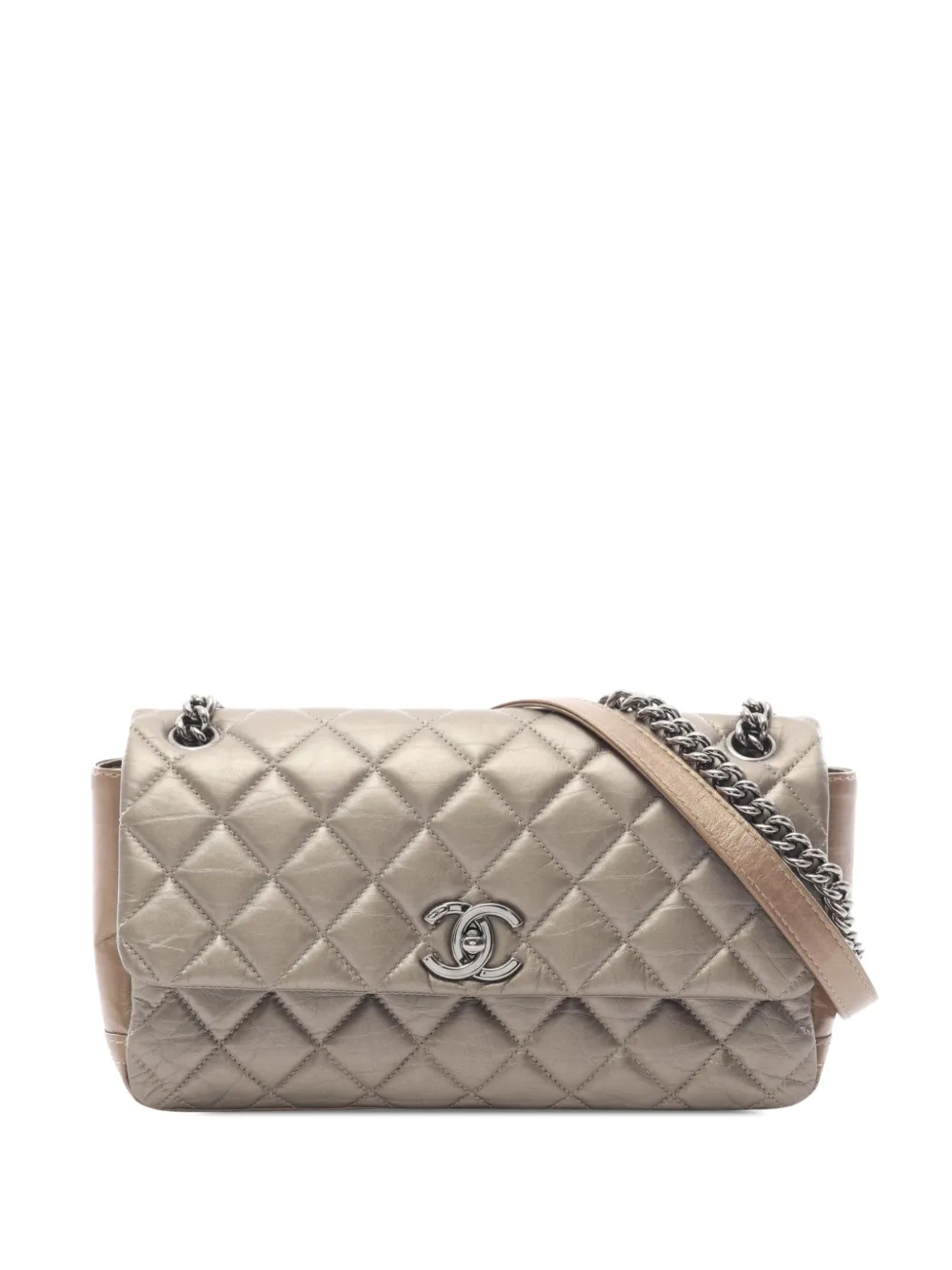 CHANEL Pre-Owned 2012-2013 Small Bicolor Quilted Aged Calfskin Lady Pearly Flap shoulder bag - Silber