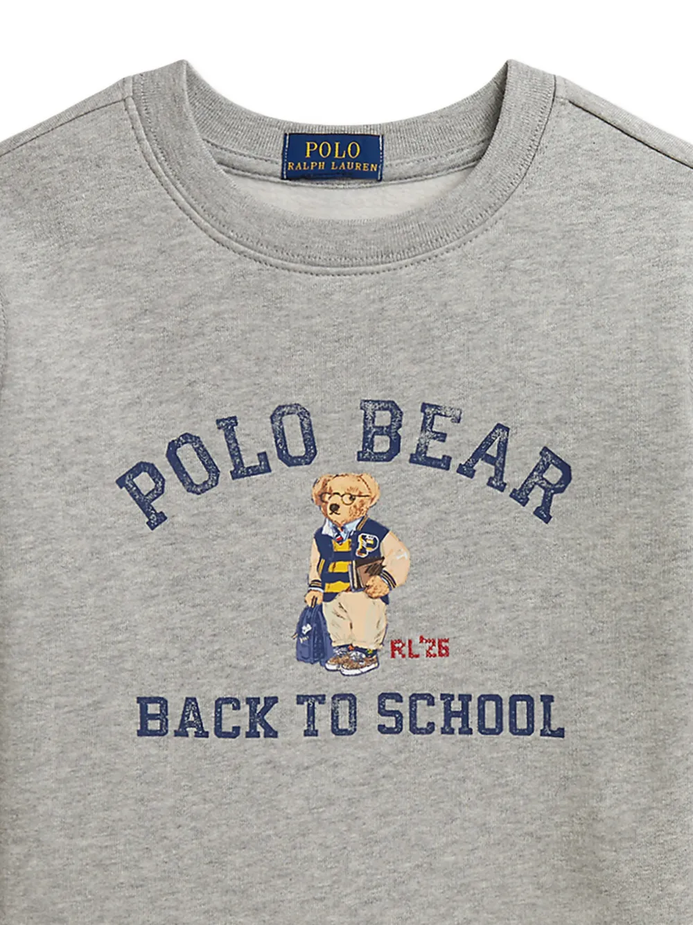 POLO RALPH LAUREN KIDS Polo Bear fleece pullover Grijs