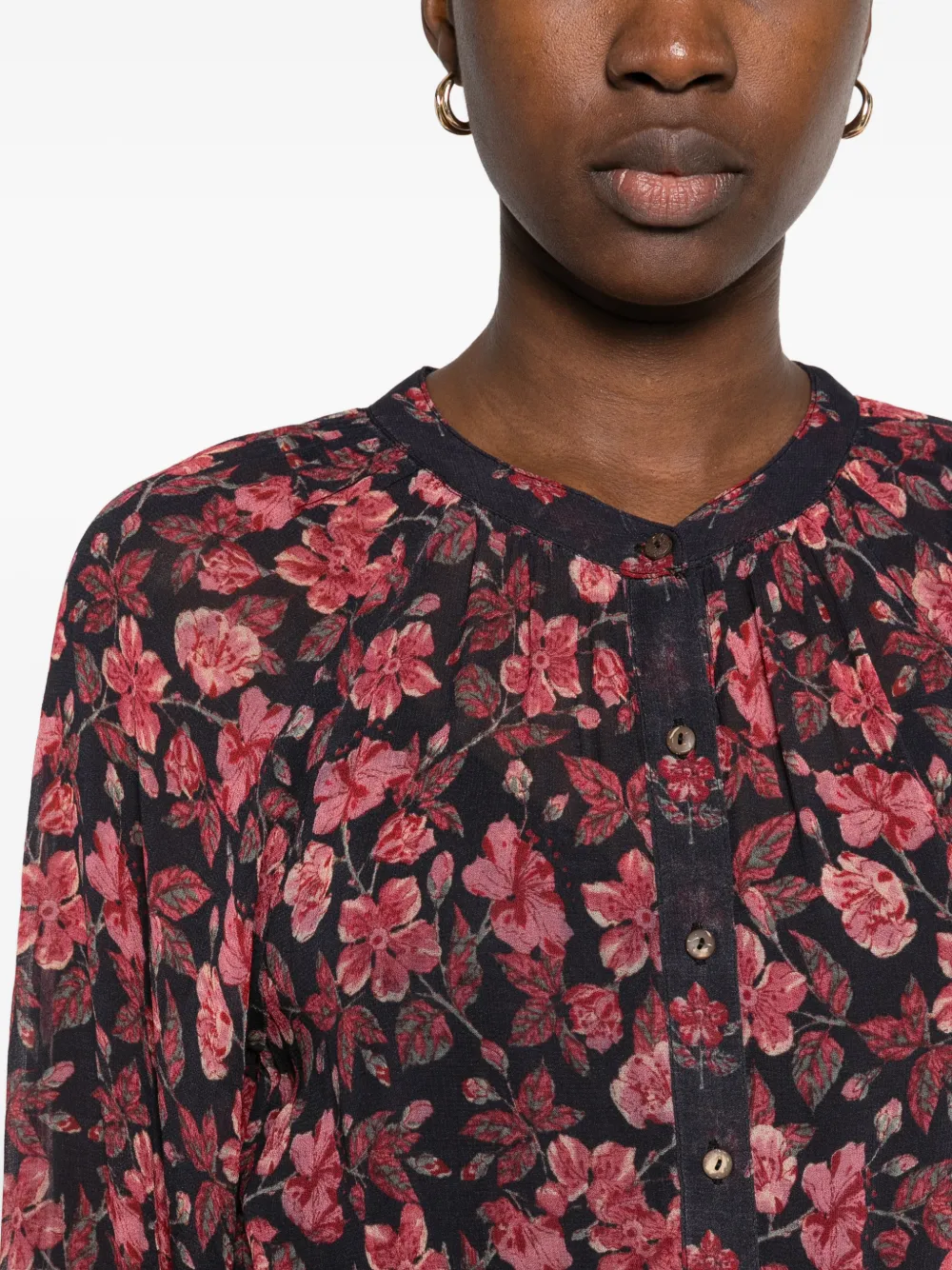 MAISON HOTEL Nila floral-print tiered maxi dress Roze