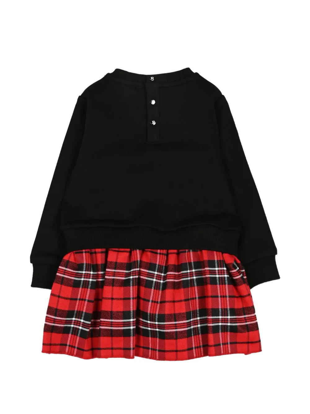 John Richmond Junior tartan-skirt logo-detail dress Zwart