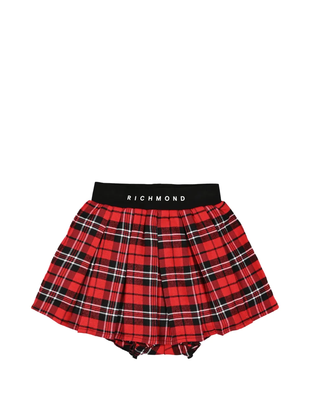 John Richmond Junior tartan-print pleated skirt Rood