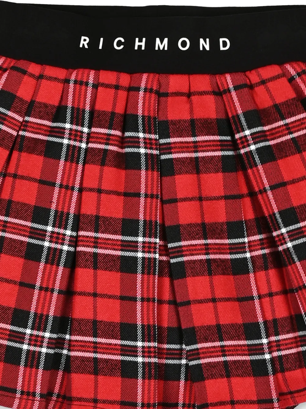 John Richmond Junior tartan-print pleated skirt Rood