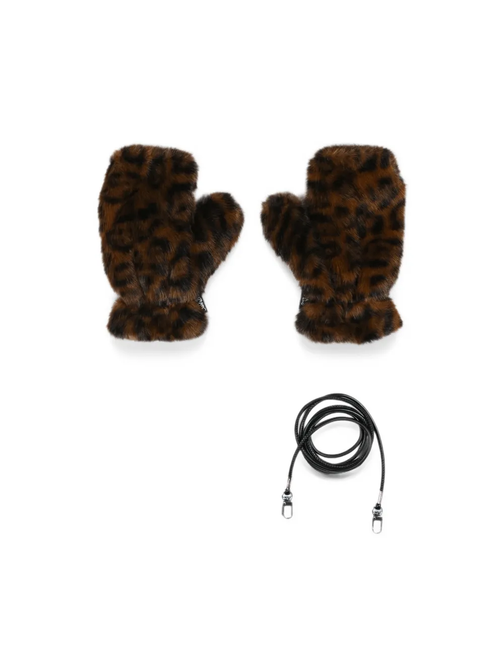 MC2 Saint Barth Kids leopard-print faux-fur mittens Bruin