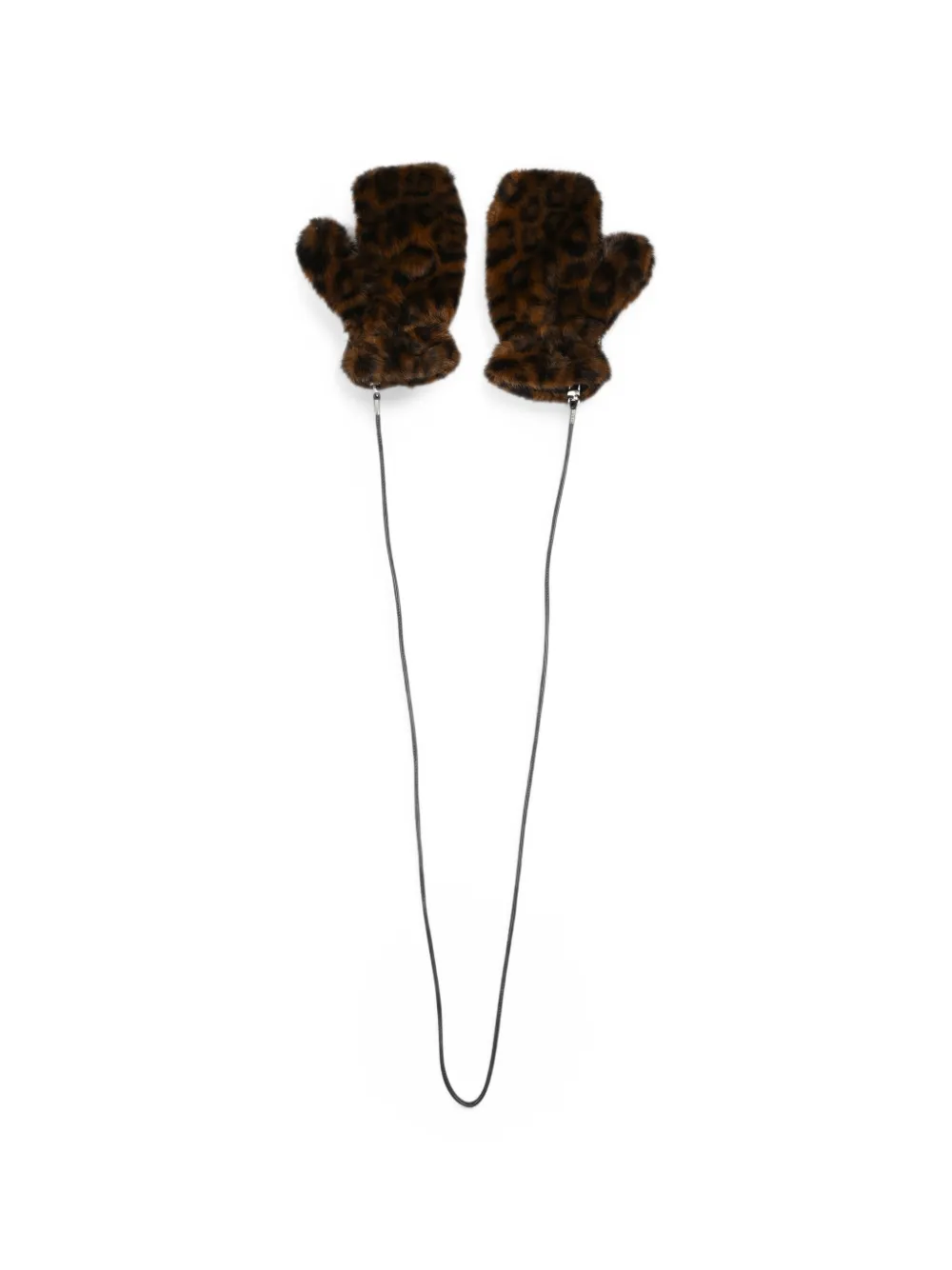 MC2 Saint Barth Kids leopard-print faux-fur mittens Bruin