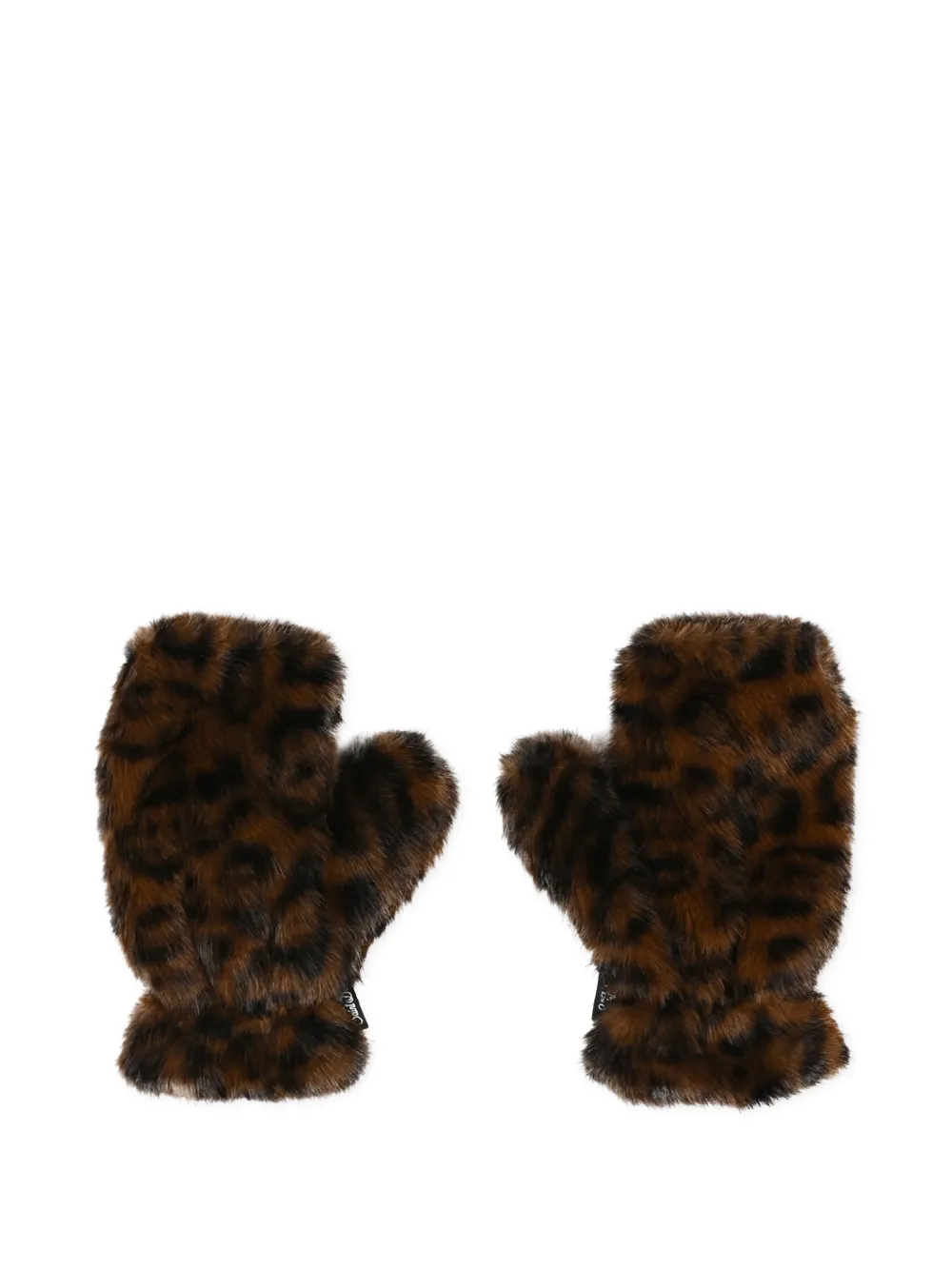 MC2 Saint Barth Kids leopard-print faux-fur mittens Bruin