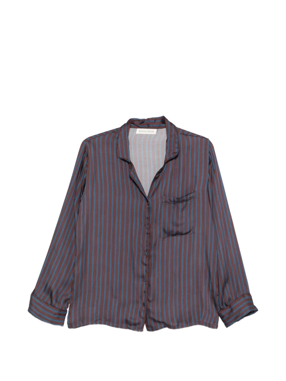 MAISON HOTEL striped long-sleeve shirt Bruin