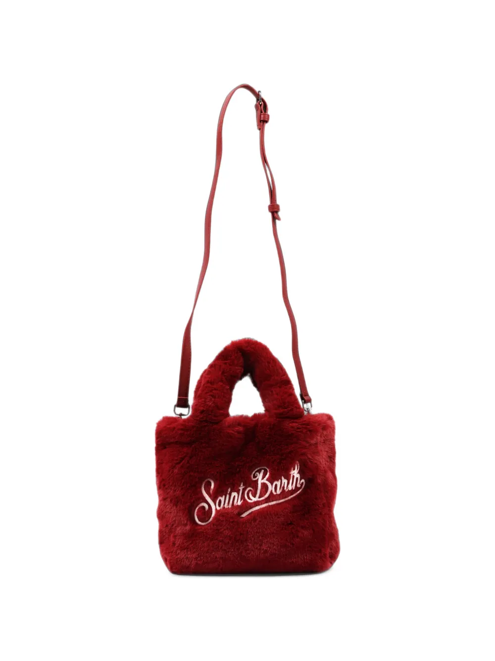MC2 Saint Barth faux-fur logo-embroidered tote bag Rood