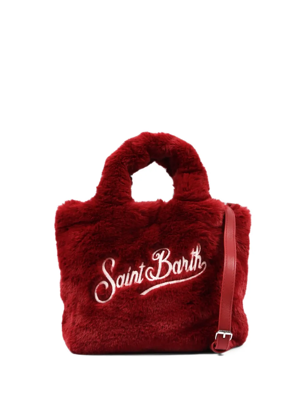 MC2 Saint Barth faux-fur logo-embroidered tote bag Rood