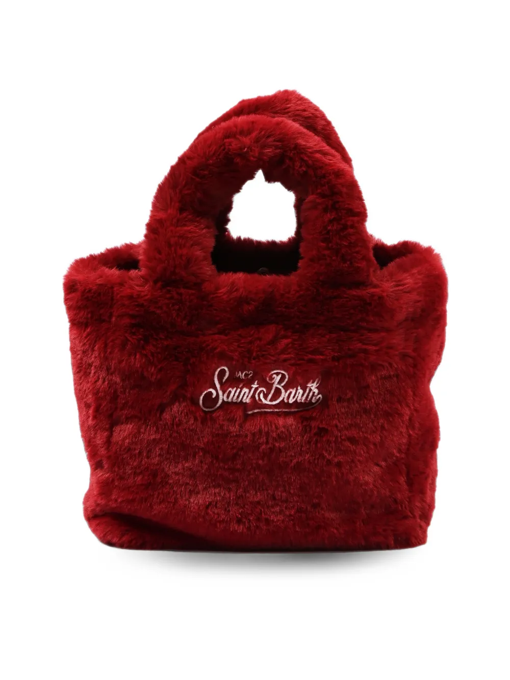 MC2 Saint Barth faux-fur logo-embroidered tote bag Rood