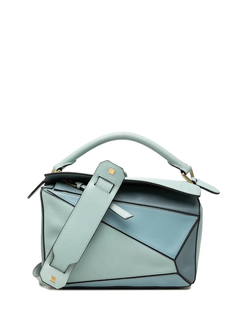 Loewe Pre-Owned 2017 Small Tricolor Calfskin Puzzle satchel - Blau