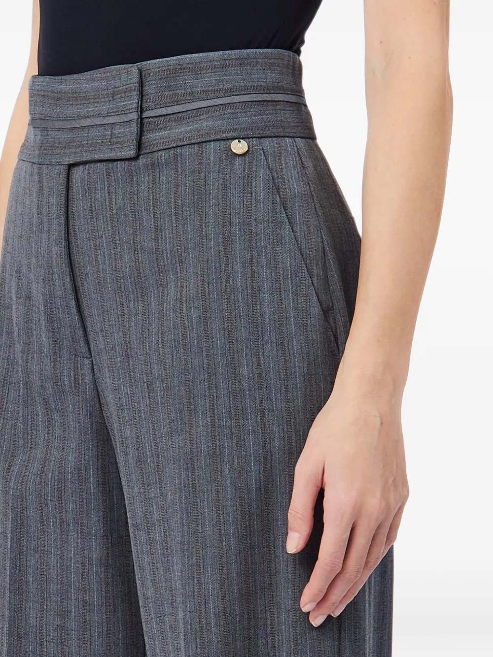 LIU JO pinstriped trousers in a wool blend Grijs
