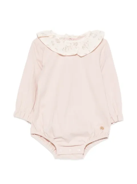 Paz Rodriguez floral-collar ruffled bodysuit