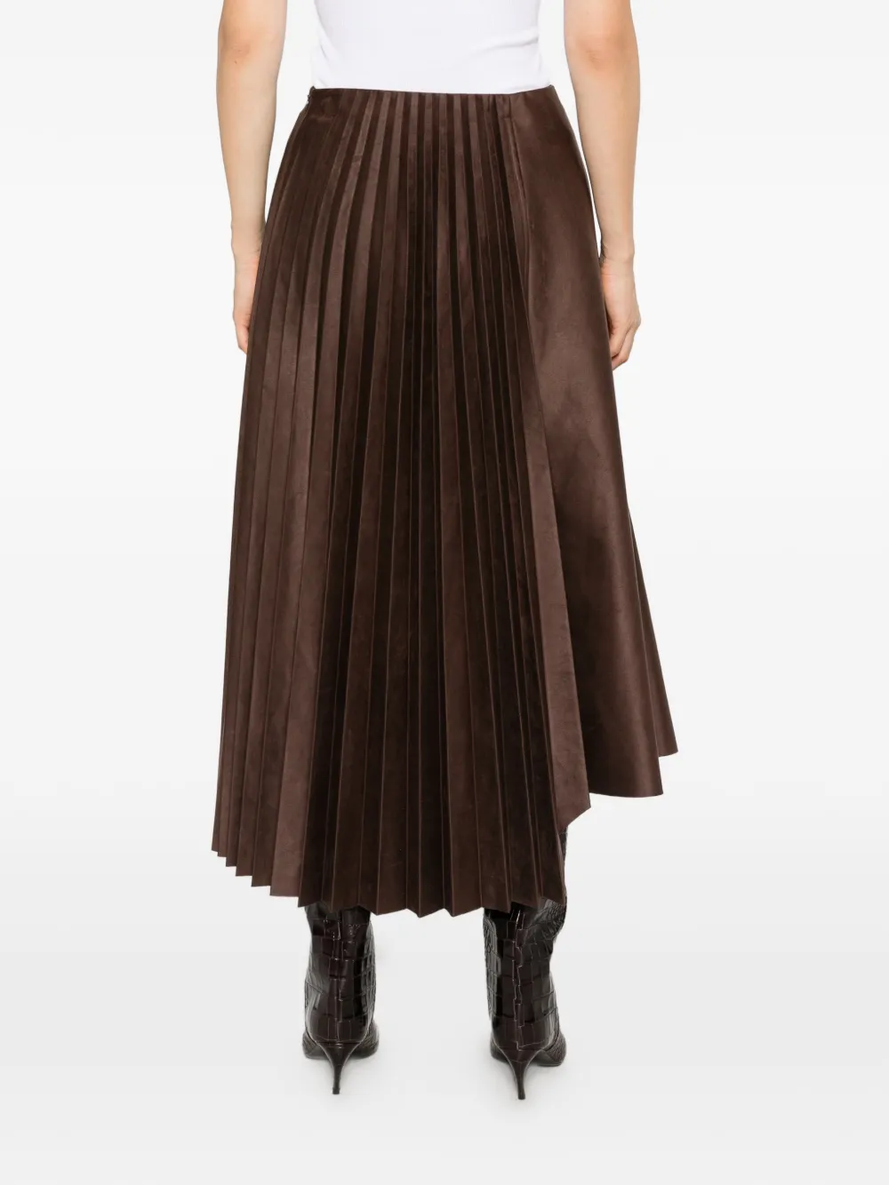 Su Asymmetrische plooirok Bruin