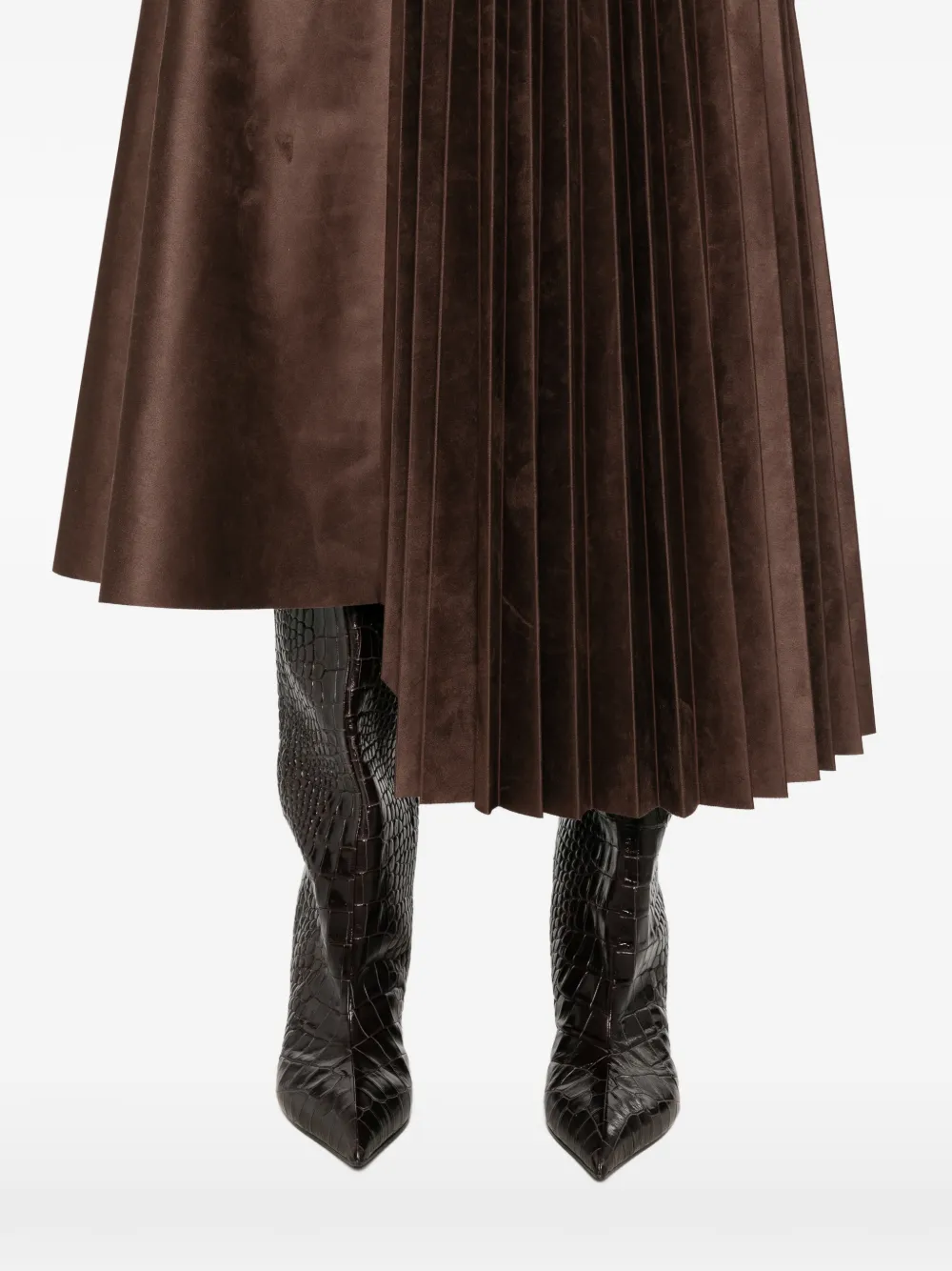 Su Asymmetrische plooirok Bruin