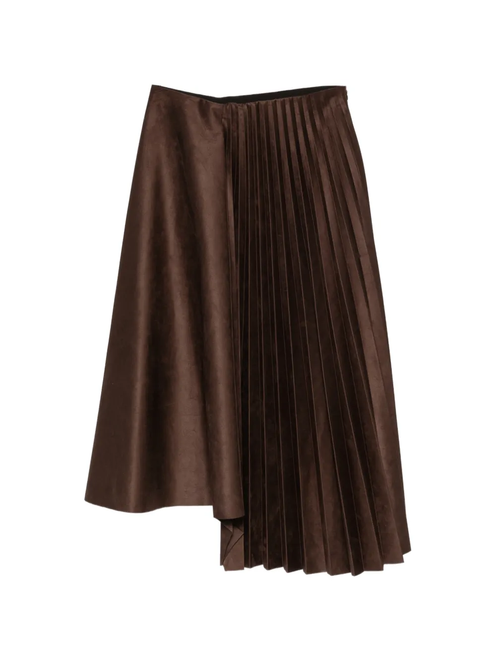 Su pleated asymmetric skirt - Marrone