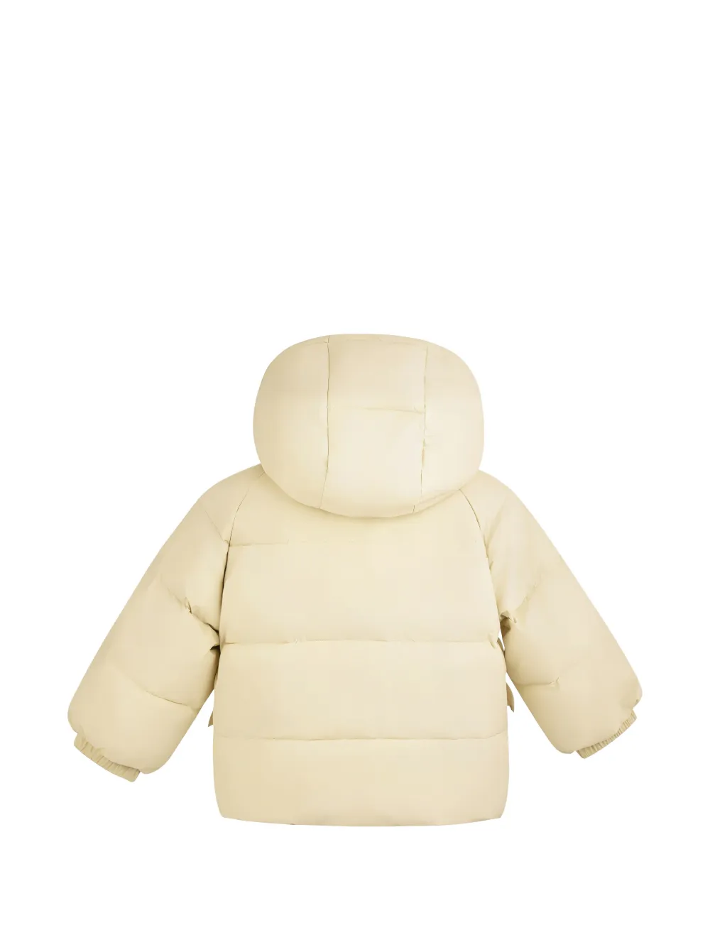 Mimi Tutu bow-detail puffer jacket Geel