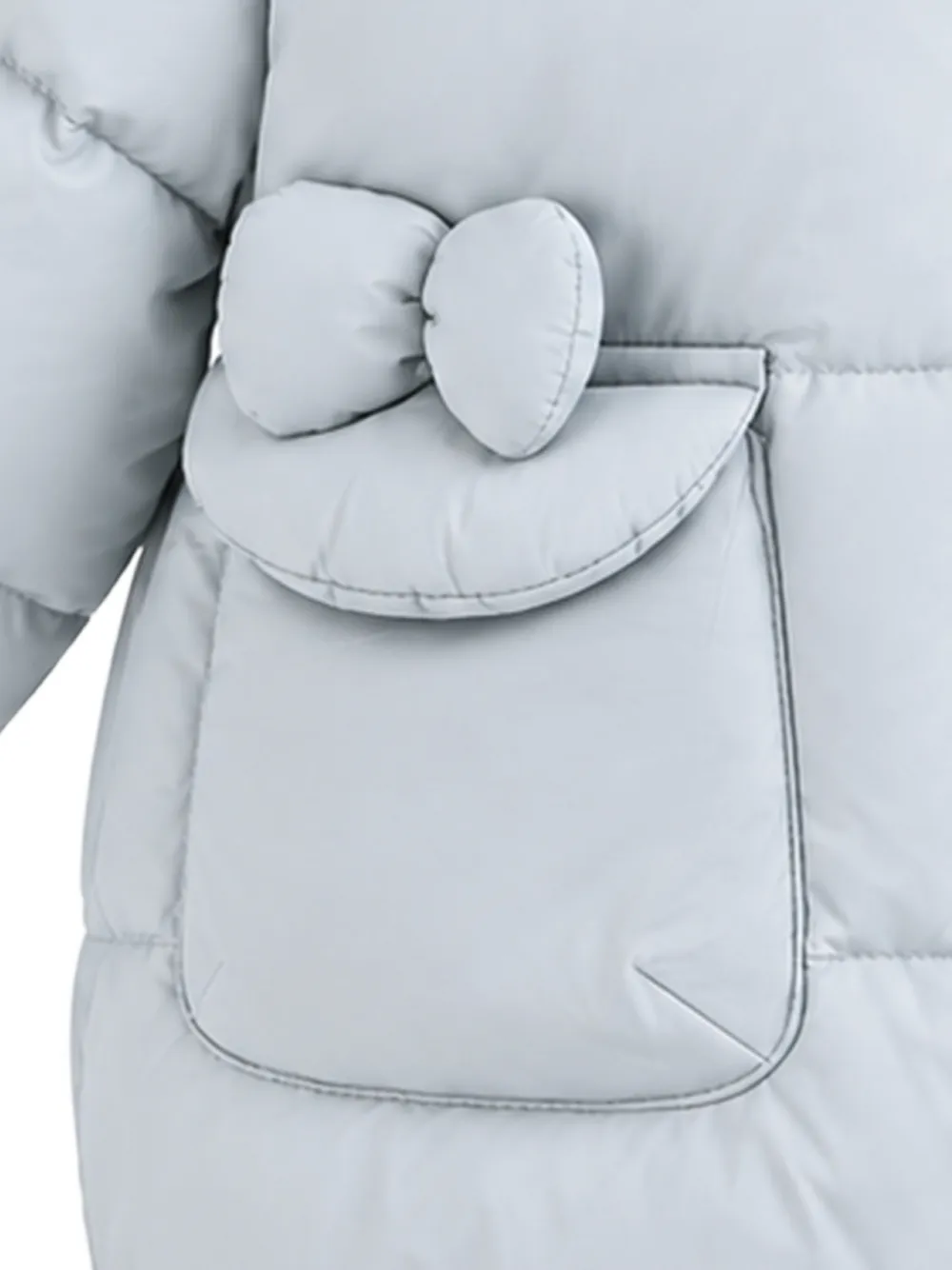 Mimi Tutu bow-detail puffer jacket Blauw