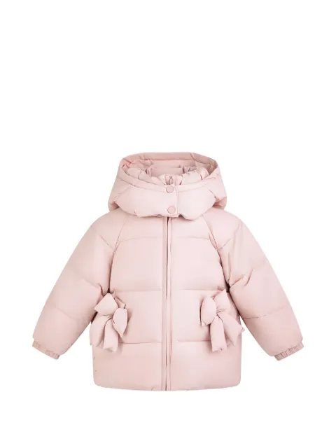 Mimi Tutu bow-detail hooded puffer jacket