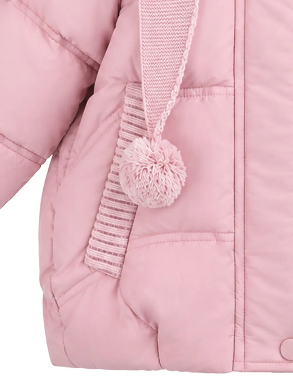 Mimi Tutu pom-pom puffer jacket Roze