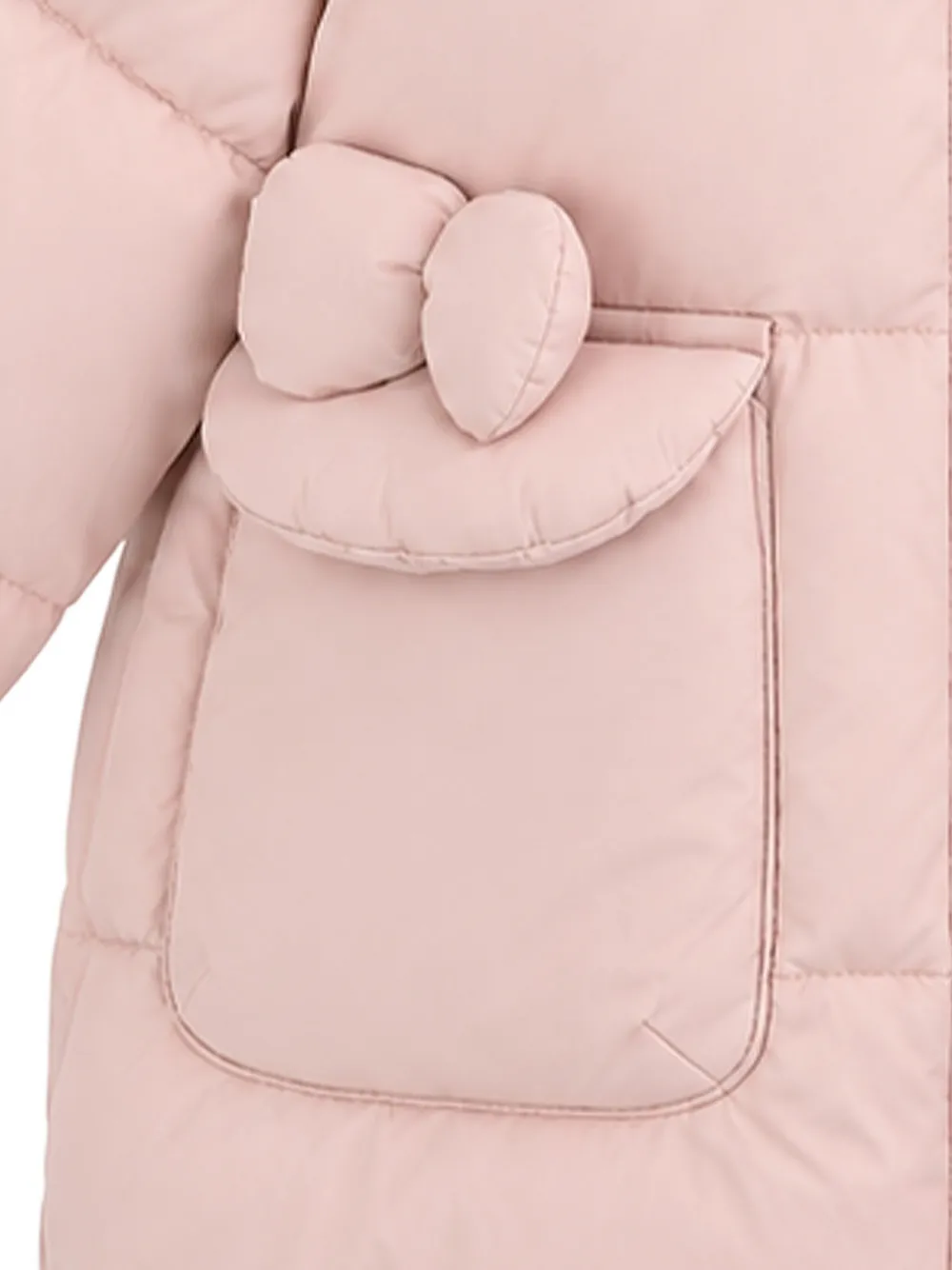 Mimi Tutu bow-detail puffer jacket Roze