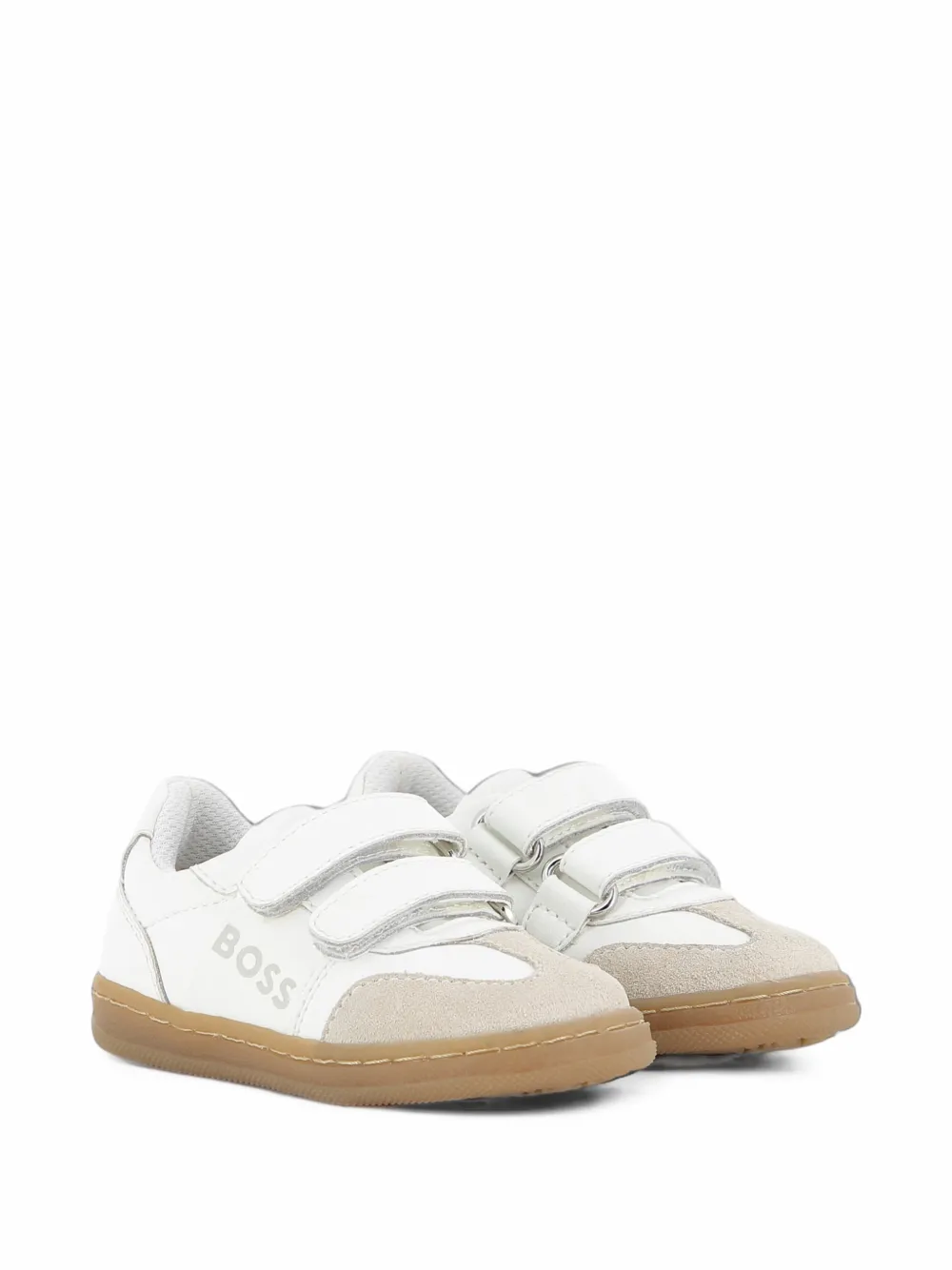 BOSS Kidswear logo-print touch-strap sneakers - Weiß