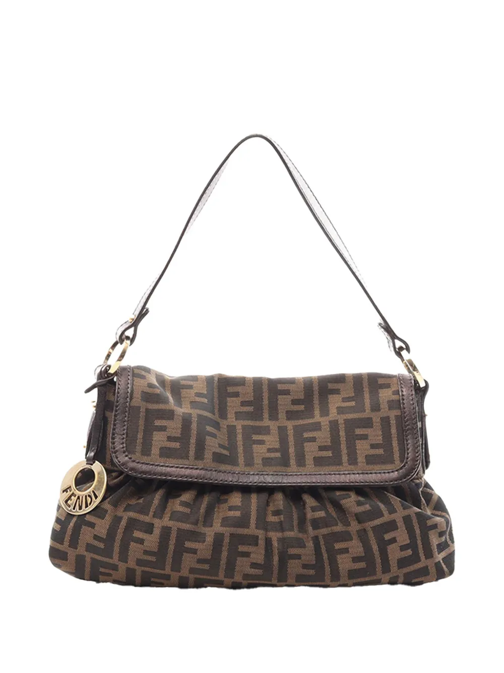 Fendi Pre-Owned 2000-2010 Small Zucca Canvas Chef Flap shoulder bag - Braun