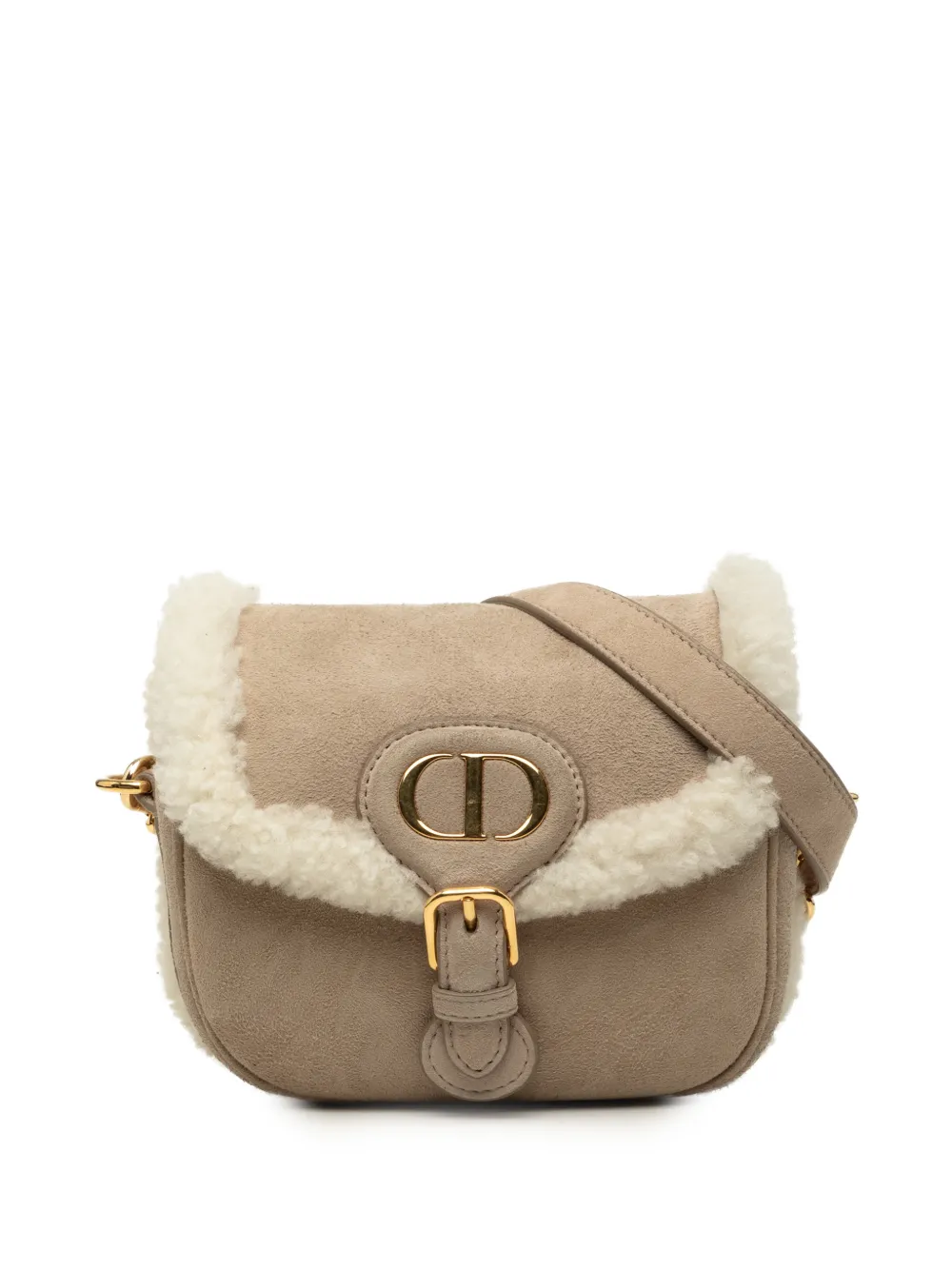 Christian Dior Pre-Owned 2010-2026 Small Suede Shearling Bobby crossbody bag - Nude