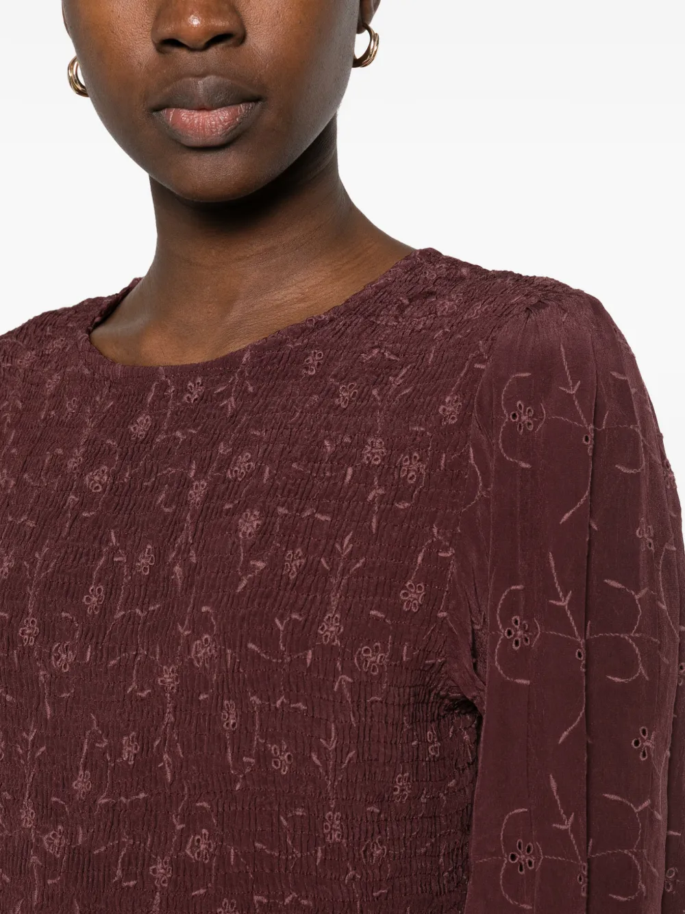 MAISON HOTEL embroidered maxi dress Rood