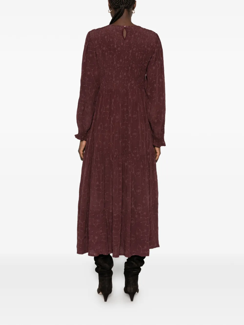 MAISON HOTEL embroidered maxi dress Rood