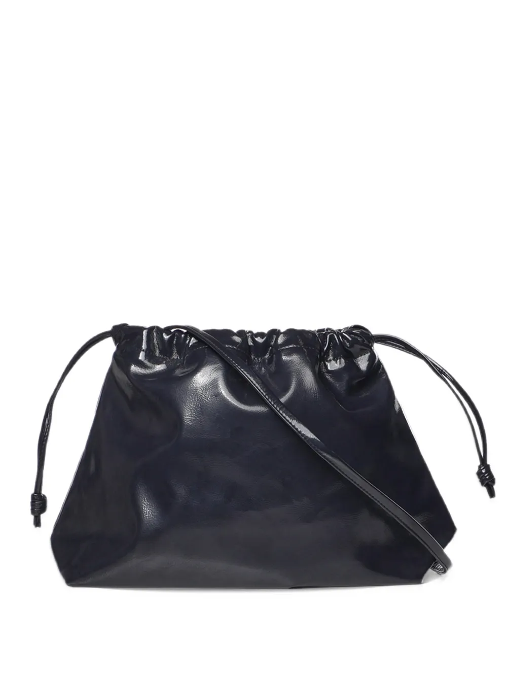 The Frankie Shop Morgan crackled faux leather small pouch - navy - Blu