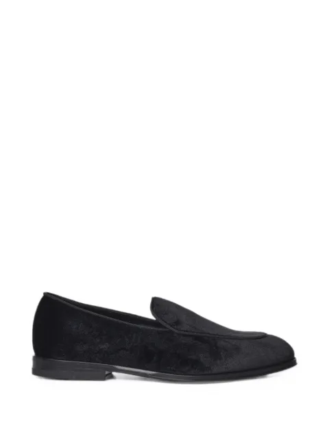 Henderson Baracco mocasines de terciopelo con ribete en grosgrain