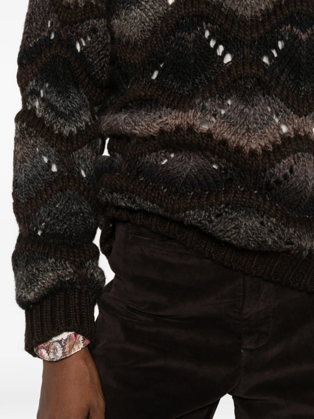 MAISON HOTEL open-knit sweater Bruin