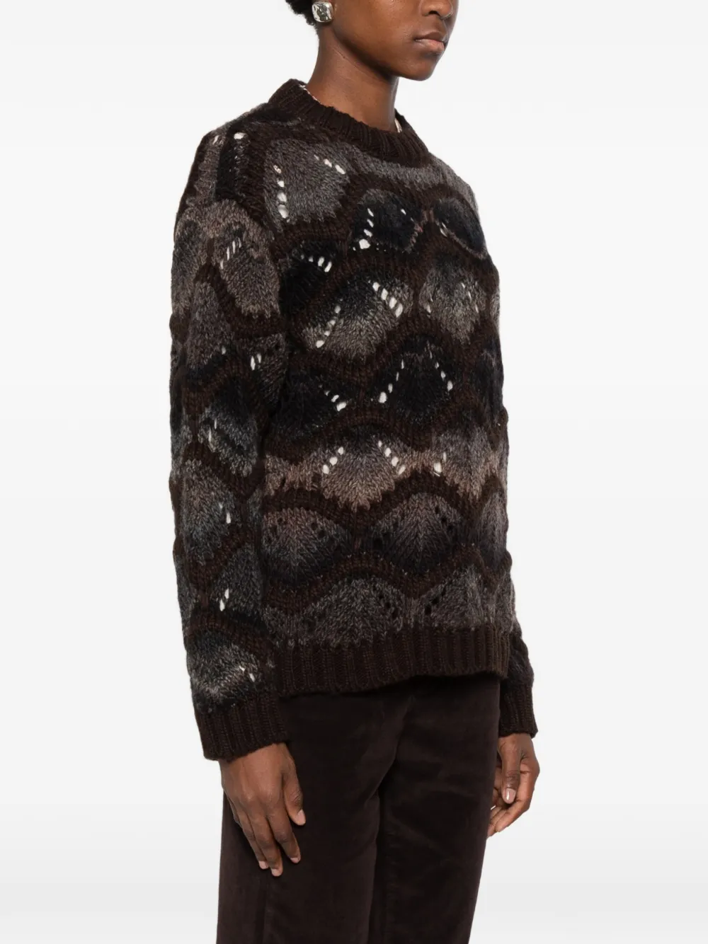 MAISON HOTEL open-knit sweater Bruin