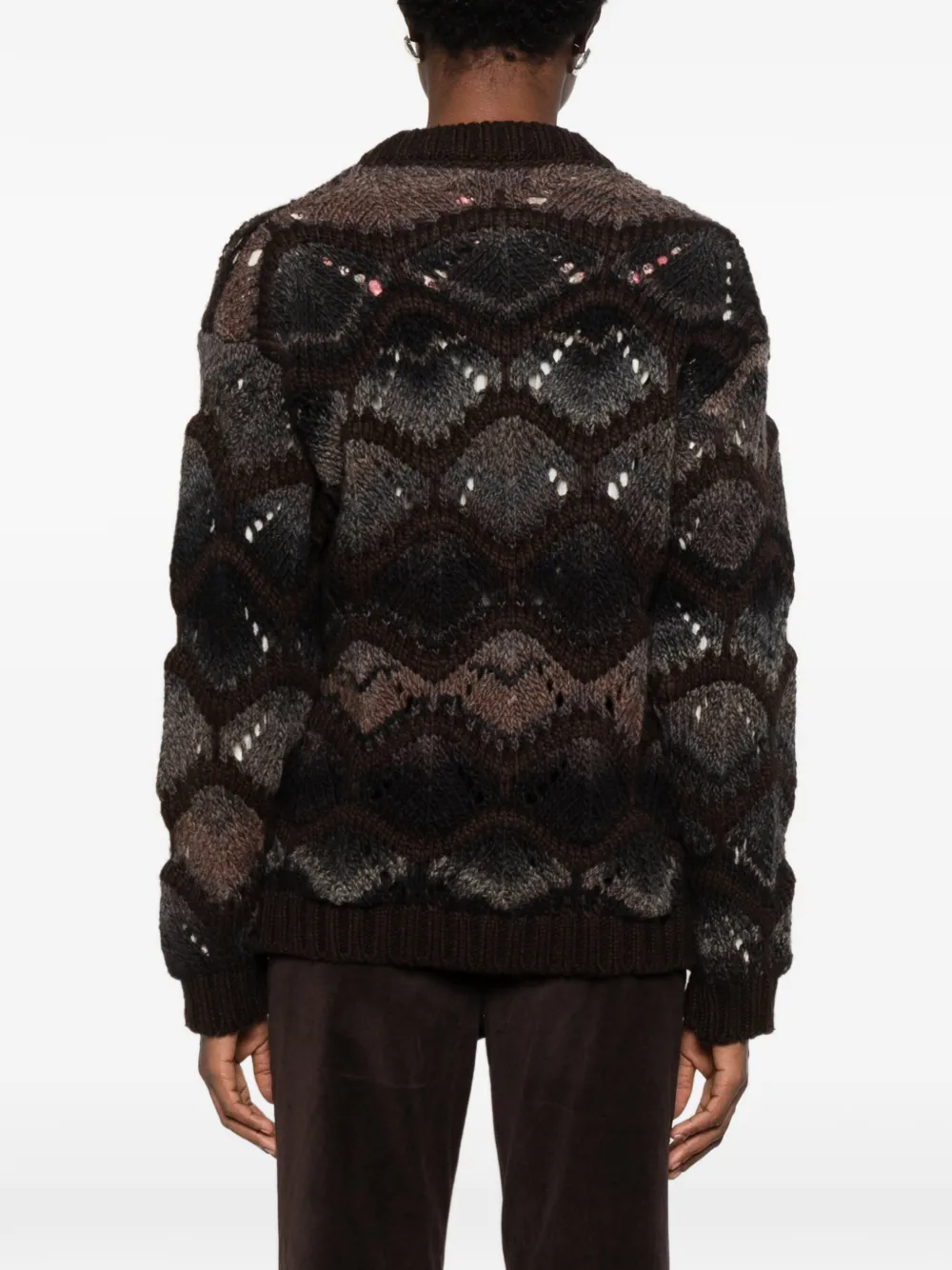 MAISON HOTEL open-knit sweater Bruin