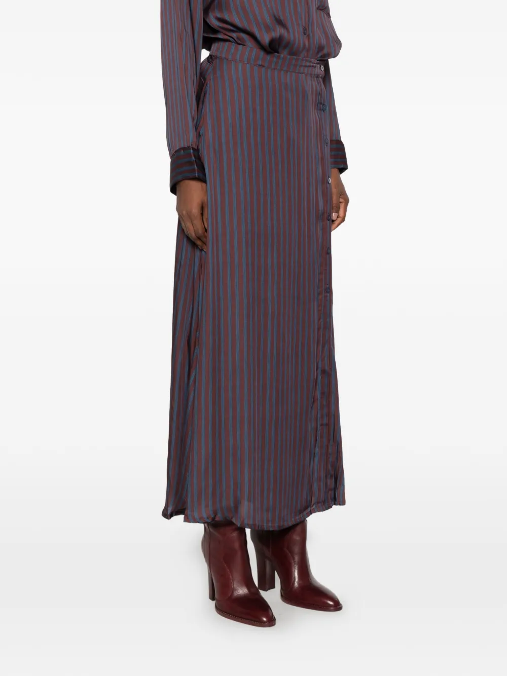 MAISON HOTEL Dreams Tana striped maxi skirt Bruin