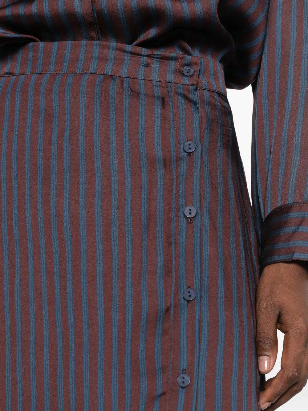 MAISON HOTEL Dreams Tana striped maxi skirt Bruin