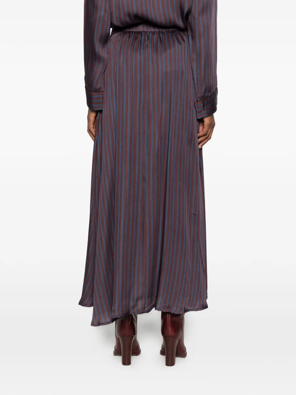 MAISON HOTEL Dreams Tana striped maxi skirt Bruin