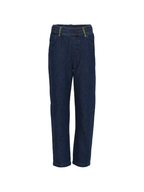 TRUSSARDI JUNIOR elasticated-waistband logo-embroidered jeans