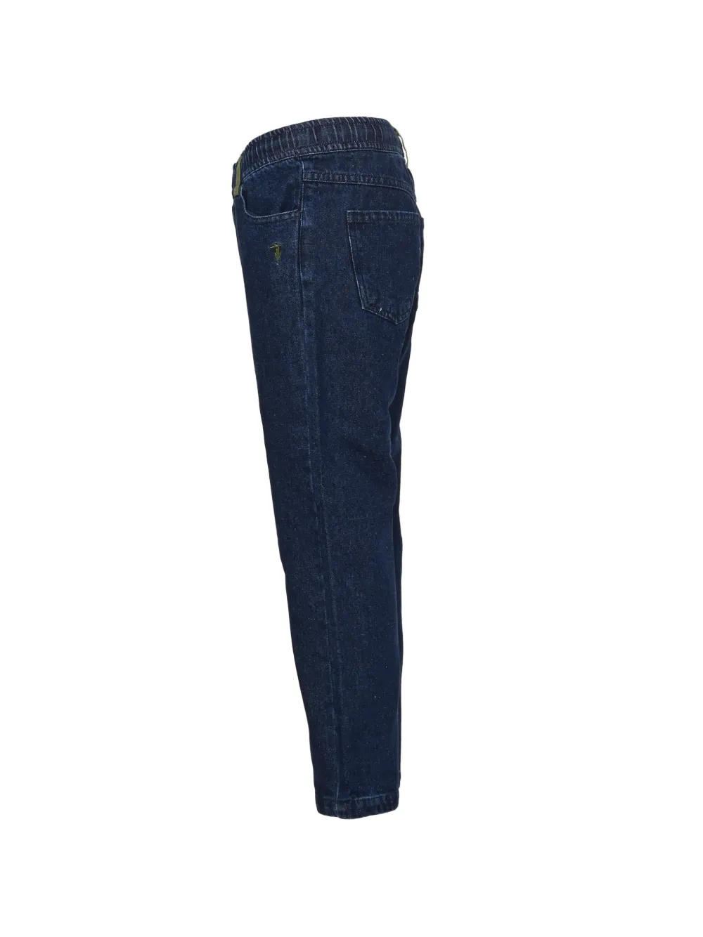 TRUSSARDI JUNIOR elasticated-waistband logo-embroidered jeans Blauw