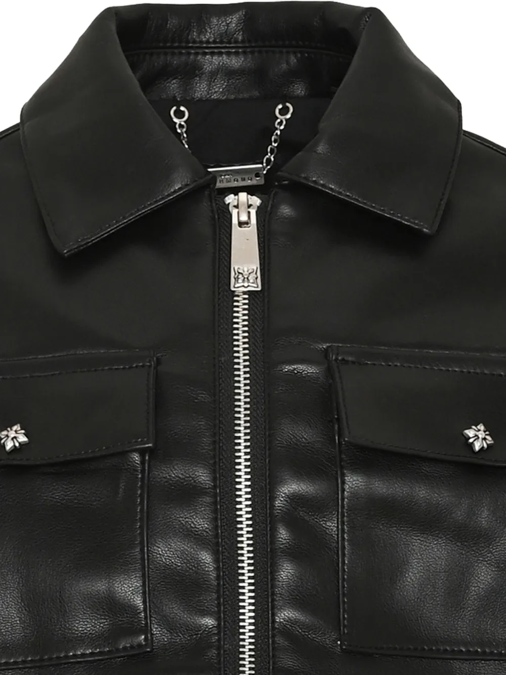 John Richmond Junior logo-embroidered zip-up jacket Zwart