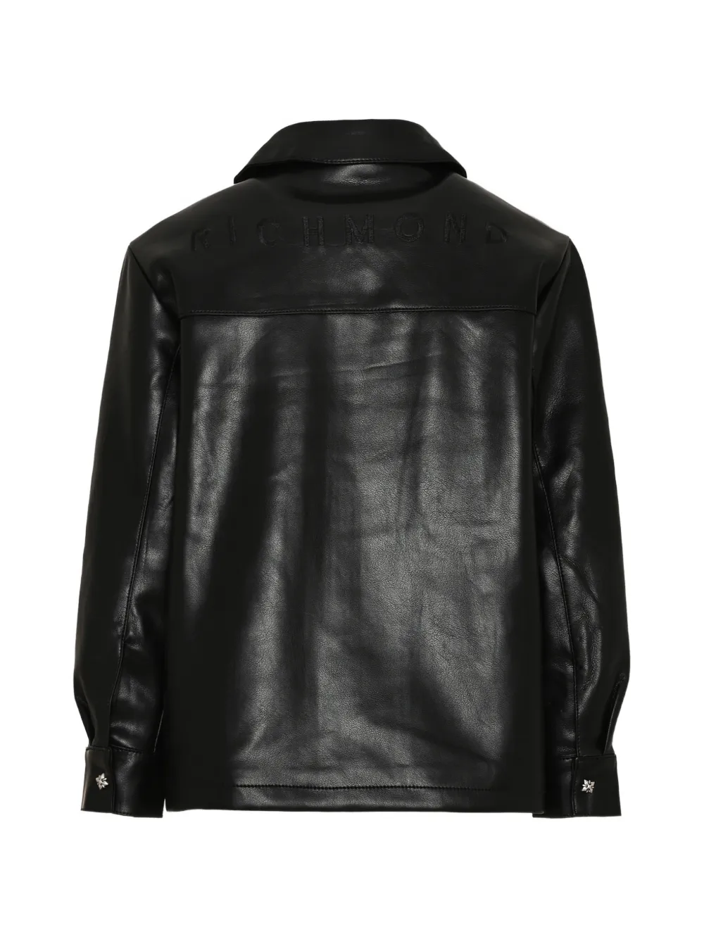 John Richmond Junior logo-embroidered zip-up jacket Zwart