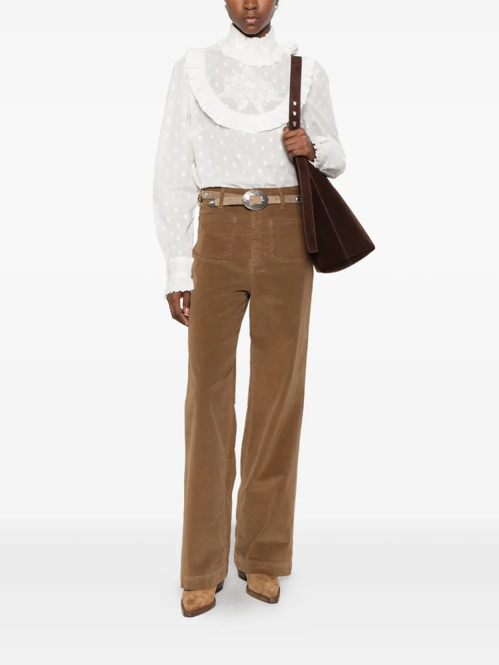 MAISON HOTEL Montesco Romeo corduroy wide-leg trousers Bruin