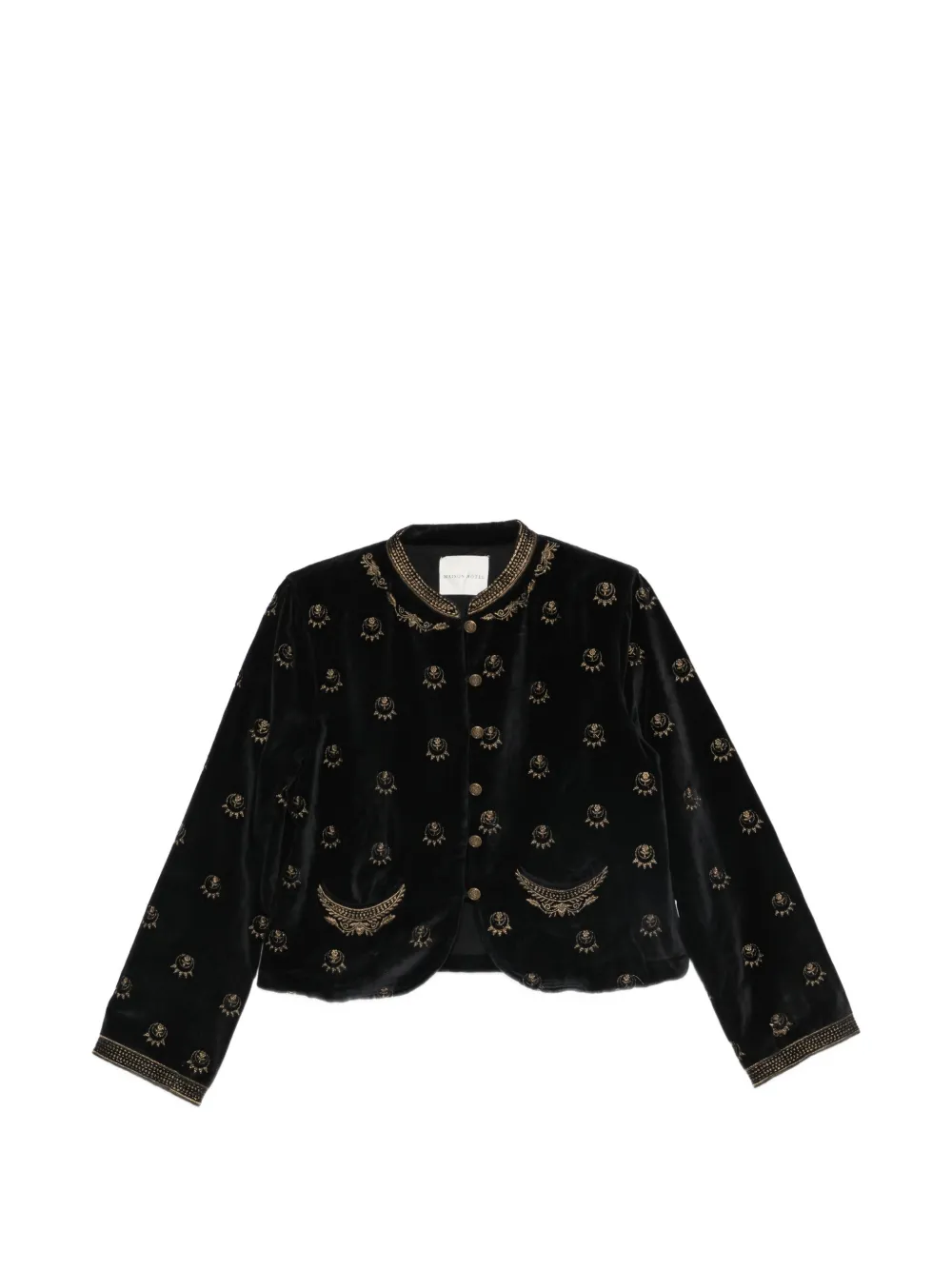 MAISON HOTEL embroidered velvet jacket Zwart