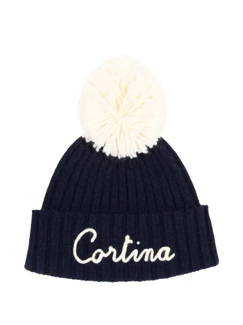 MC2 Saint Barth Kids bonnet brodé à pompon